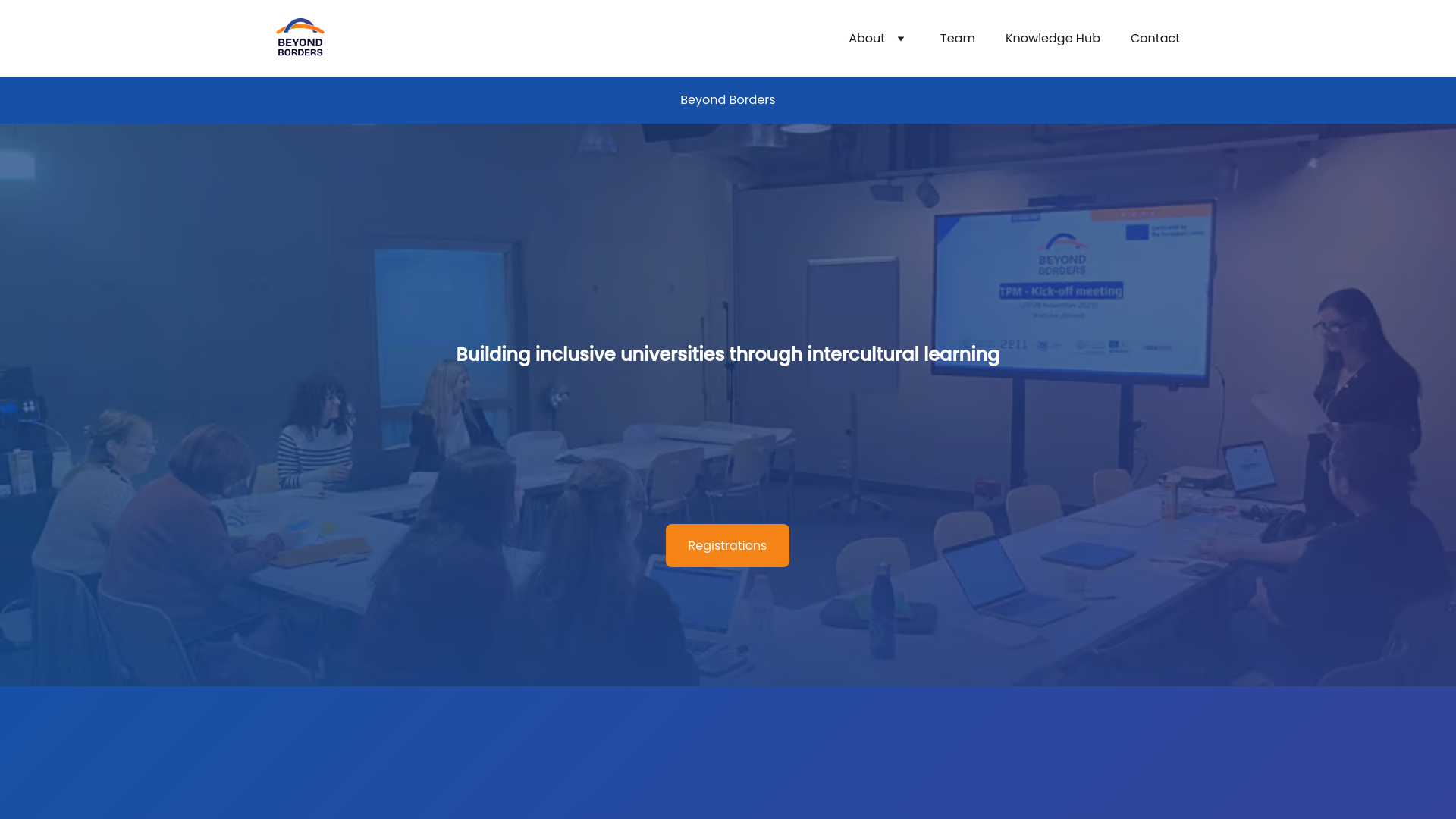 website screenshot of https://beyondborders.community/