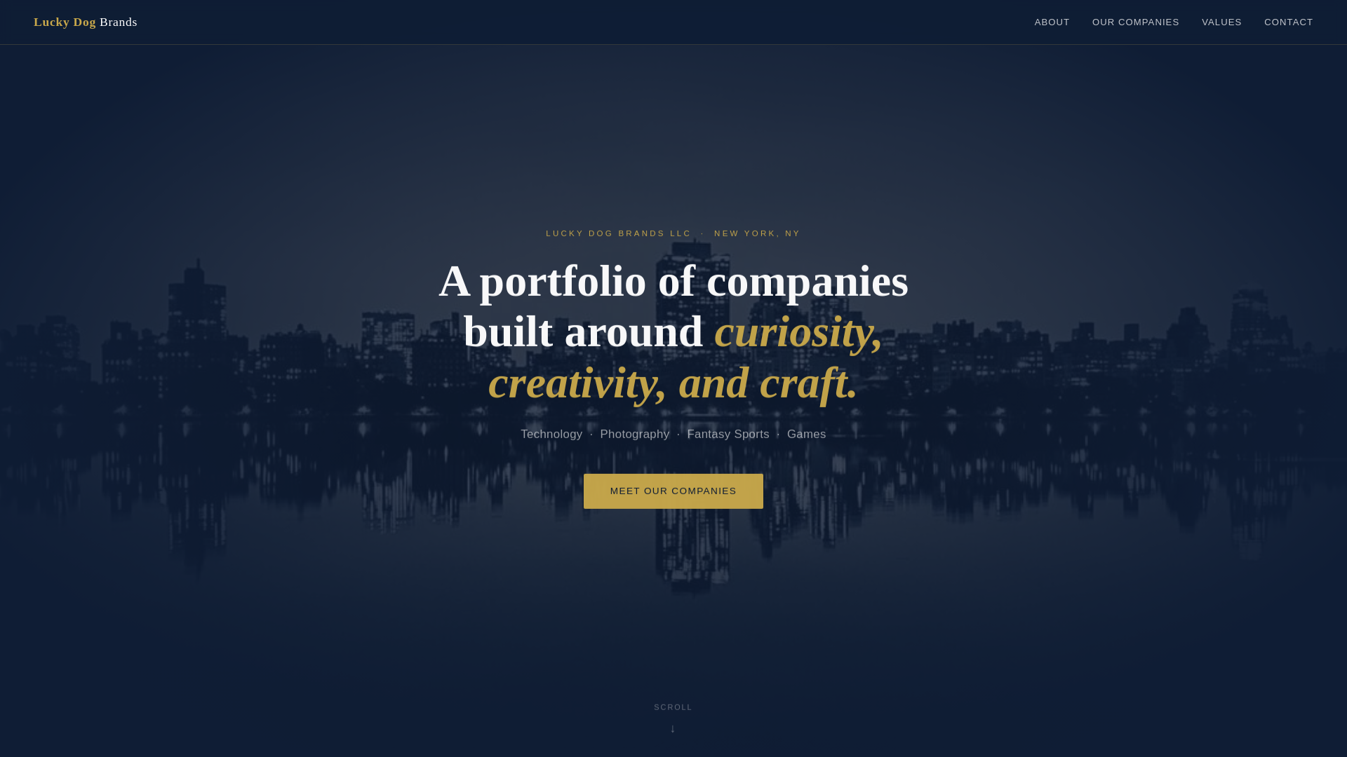 website screenshot of https://luckydogbrands-website.pages.dev/