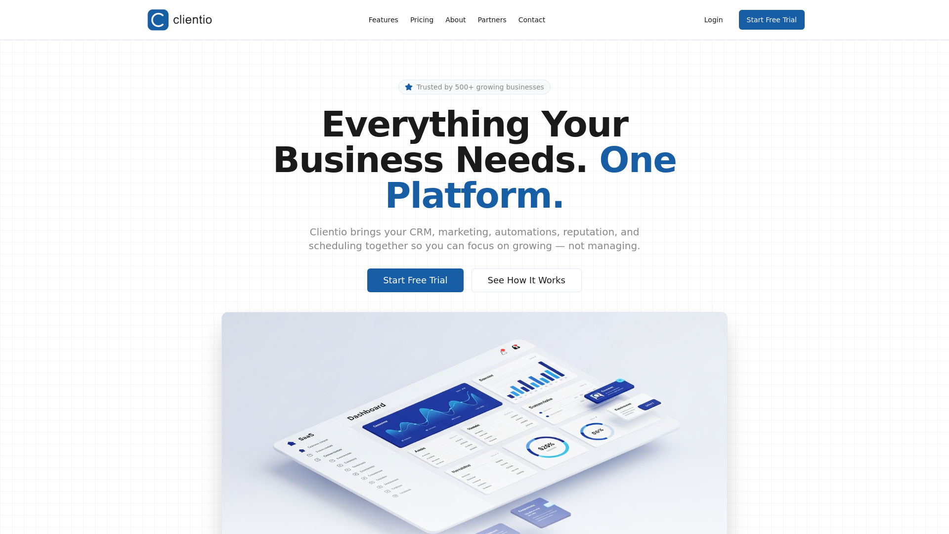 website screenshot of https://clientio.io