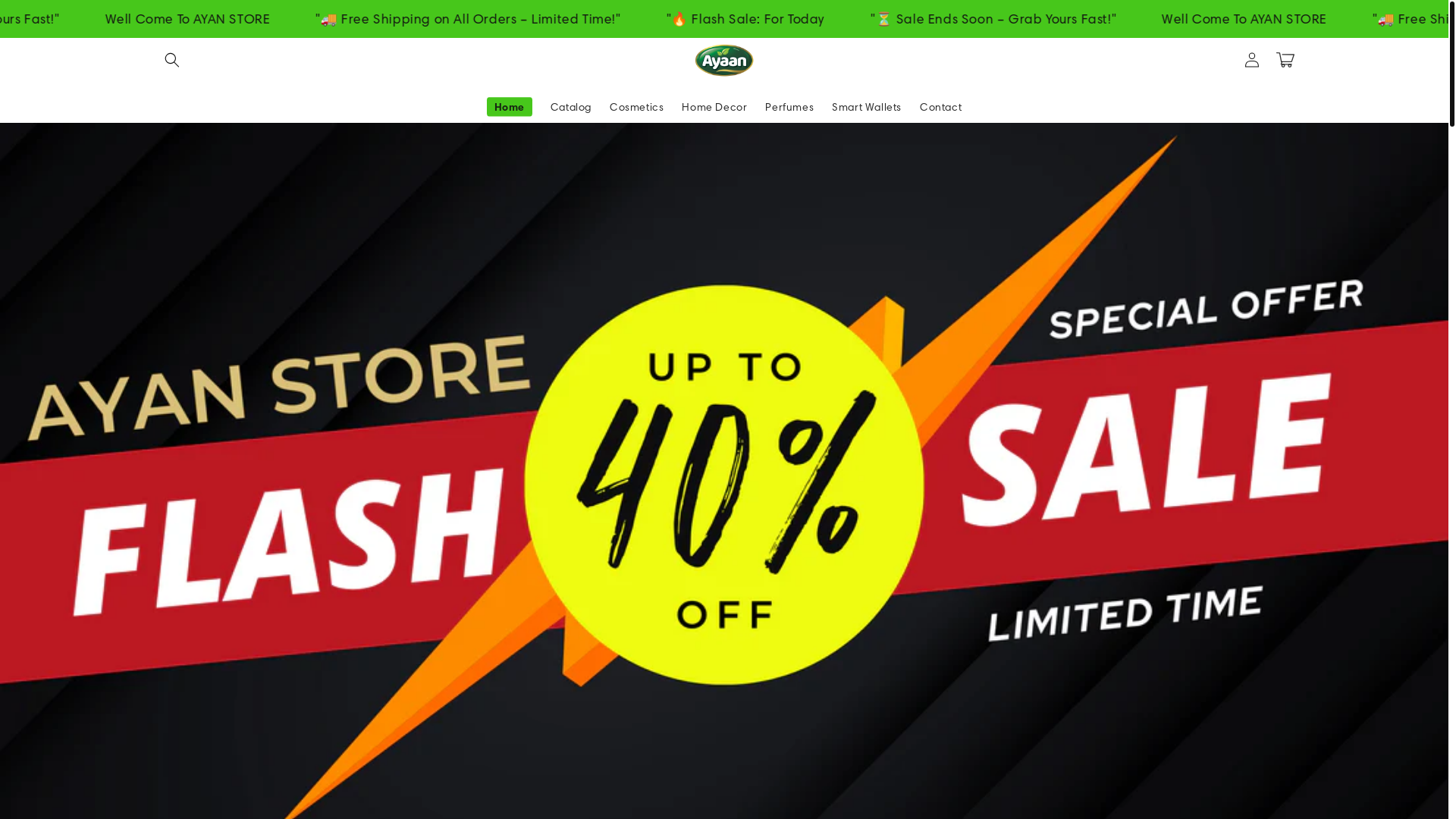 website screenshot of https://ayanstore.online/