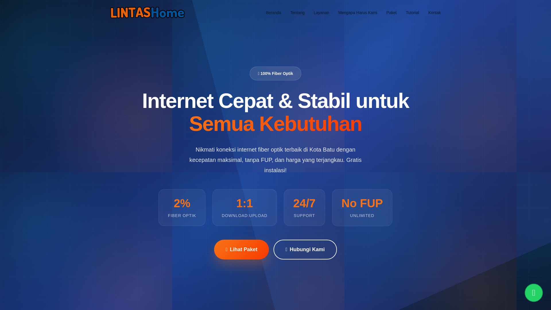 website screenshot of https://lintashomewifi.net/