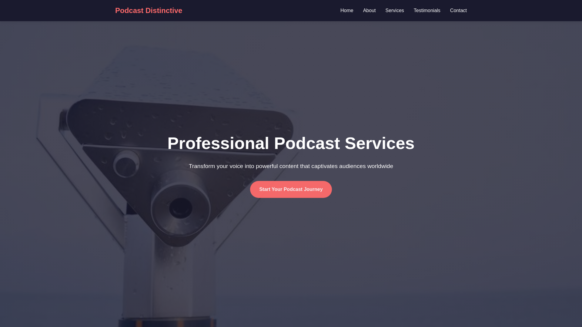 website screenshot of https://podcastdistinctive.click/