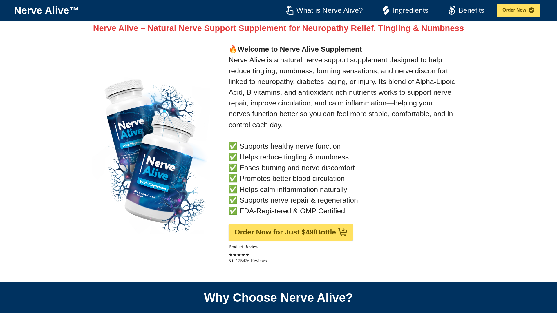 website screenshot of https://nervaalive.com/