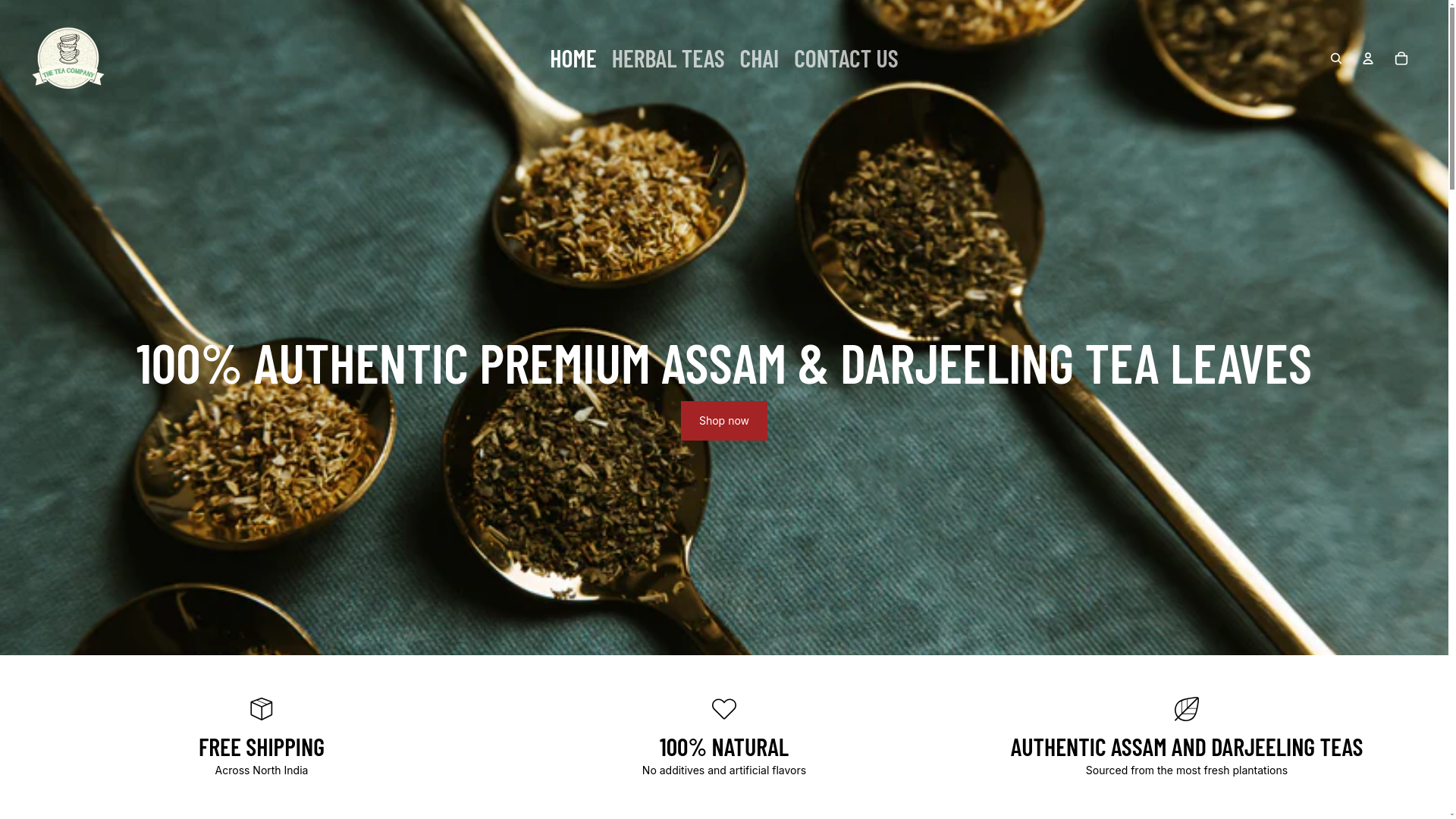website screenshot of https://shopteacompany.com/