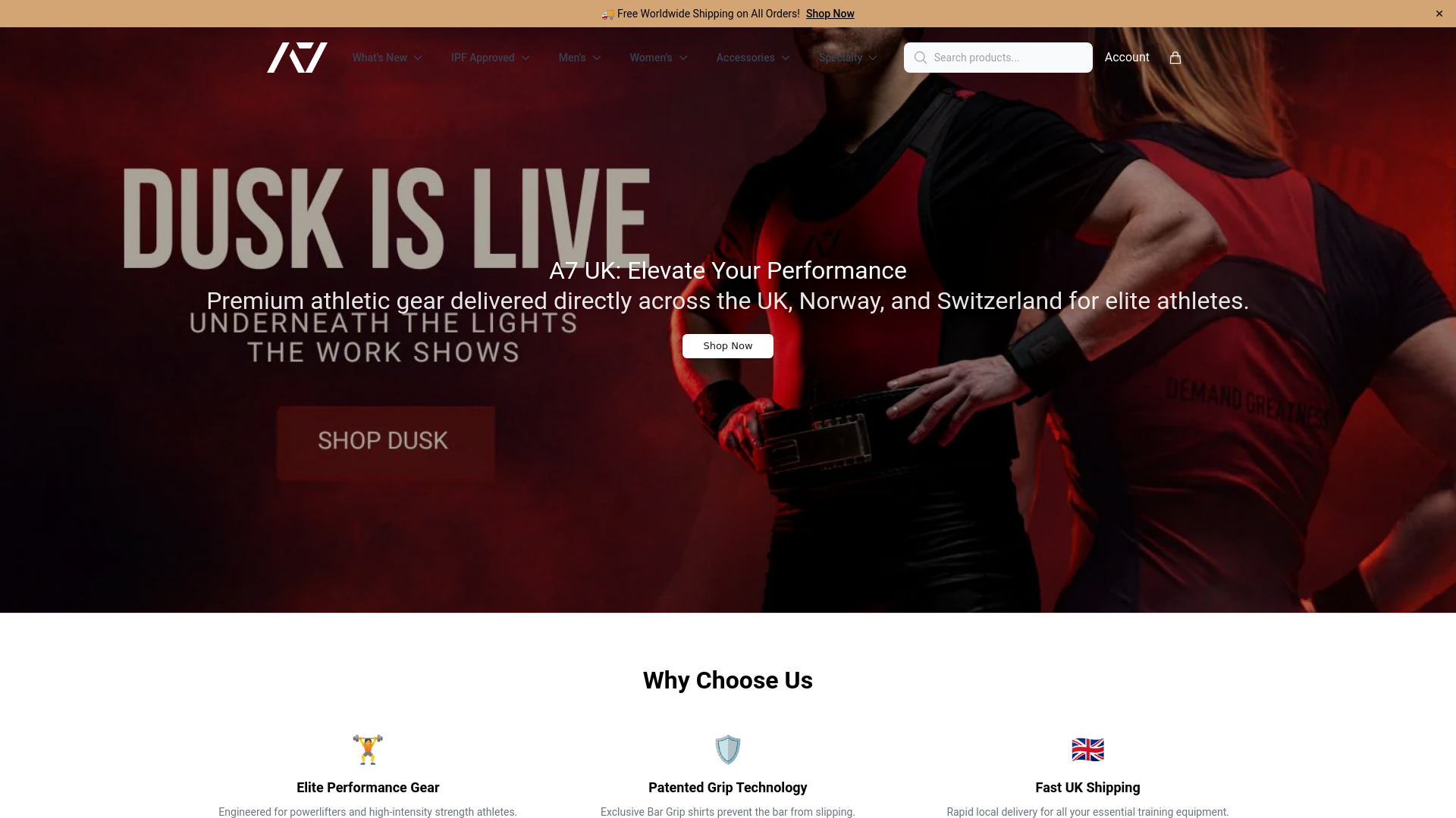 website screenshot of https://shopa7uk.shop/