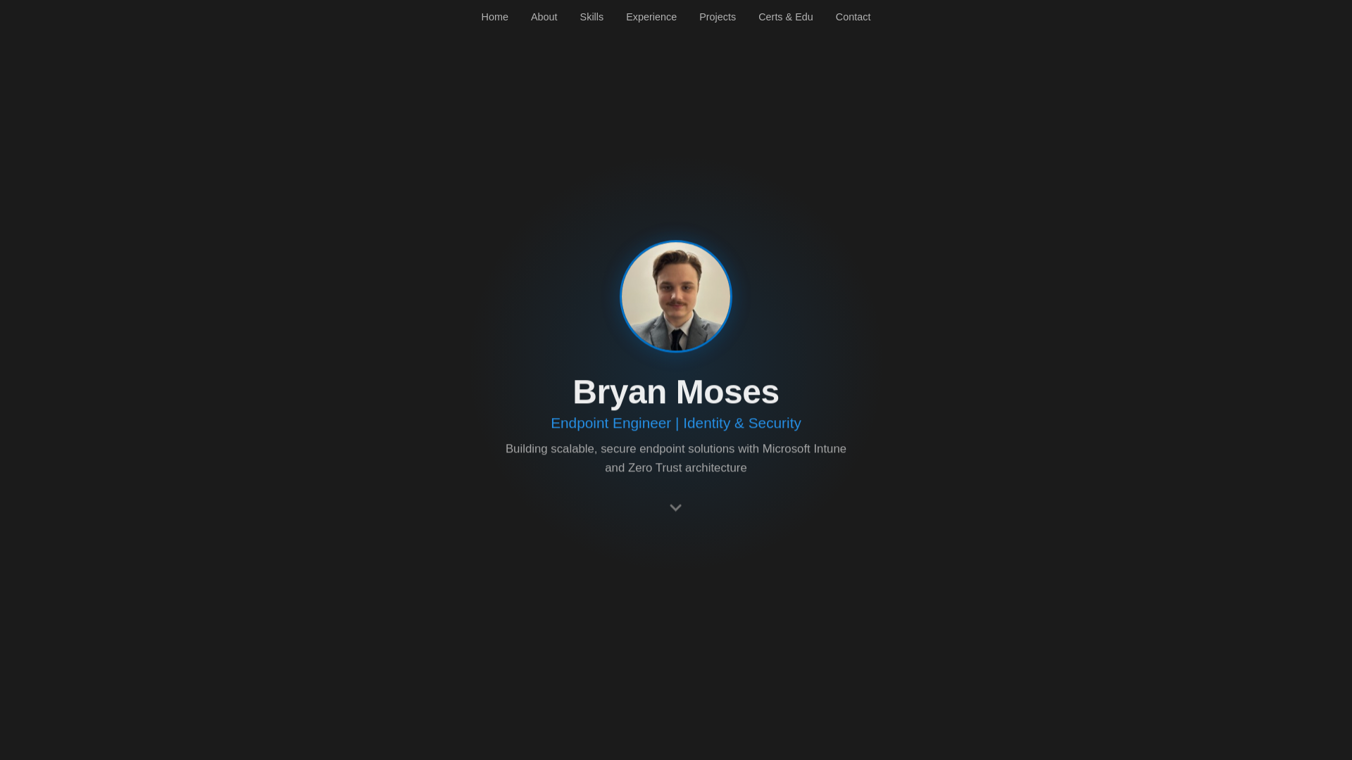 website screenshot of https://bryanmoses.dev