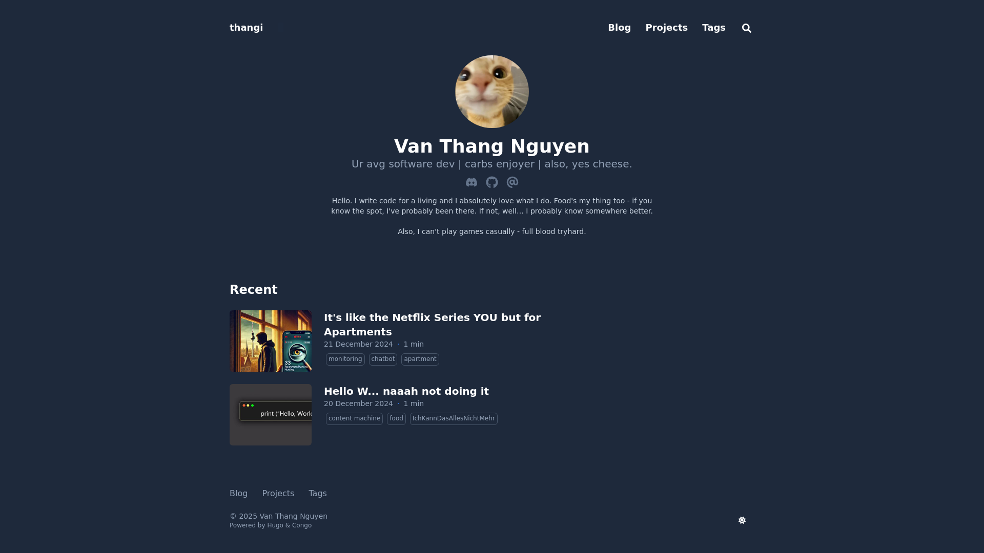 website screenshot of https://thang-dev.pages.dev/