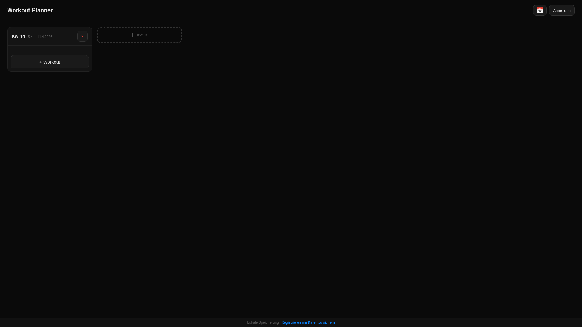 website screenshot of https://workout-planner-23k.pages.dev/