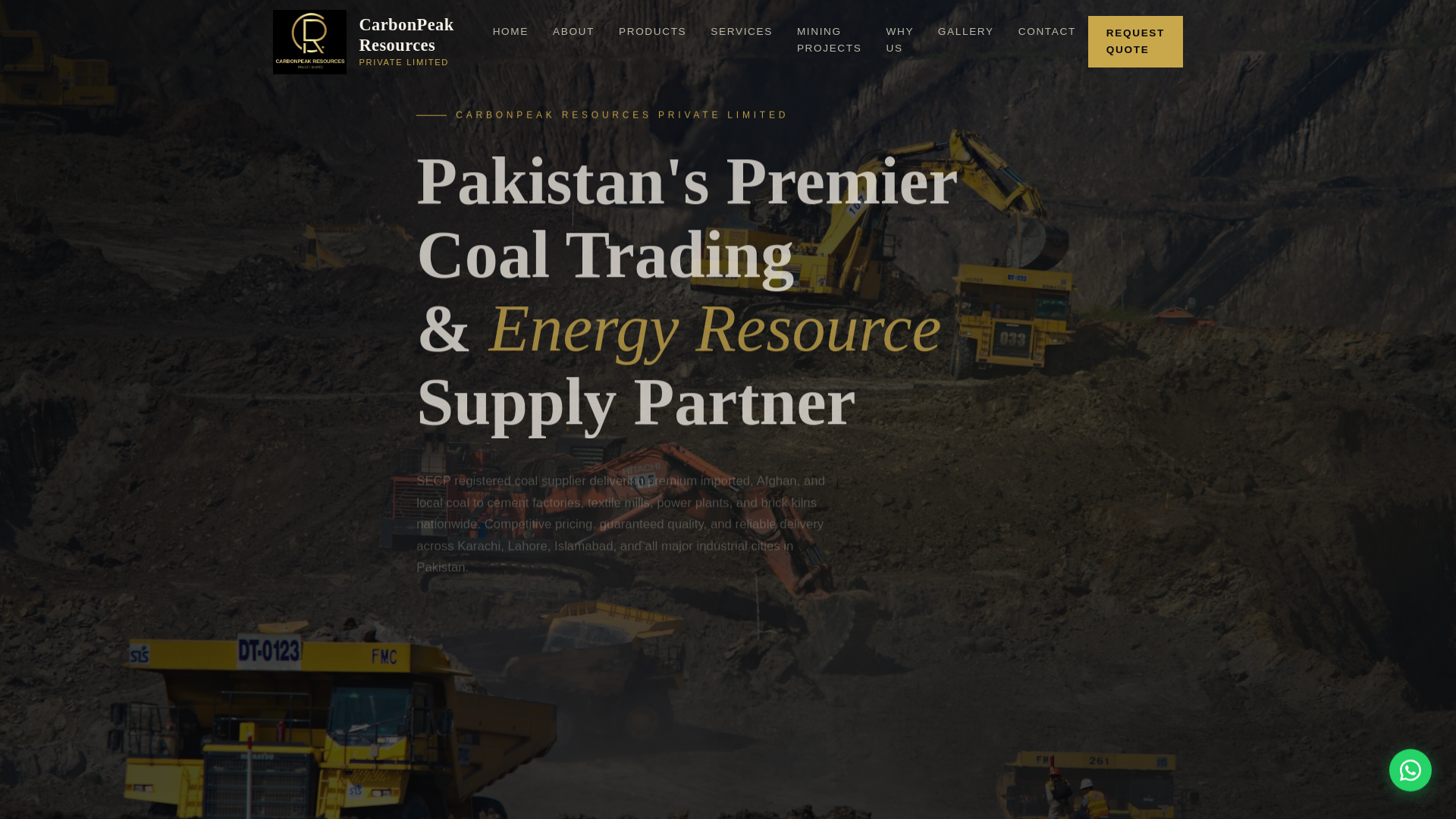 website screenshot of https://carbonpeakresources.com