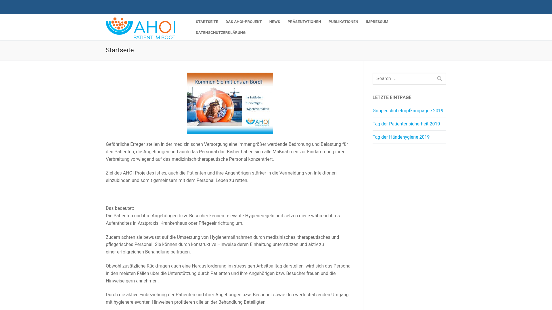 website screenshot of https://ahoi-infektion.de/