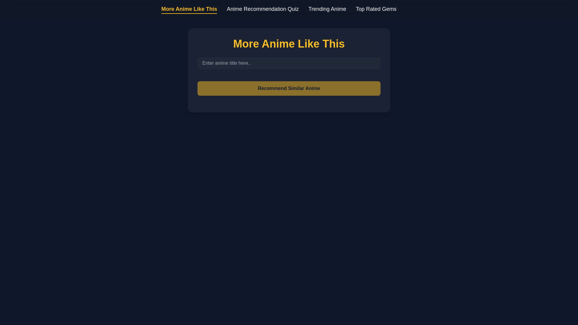 website screenshot of https://recommendmeaanime.com/