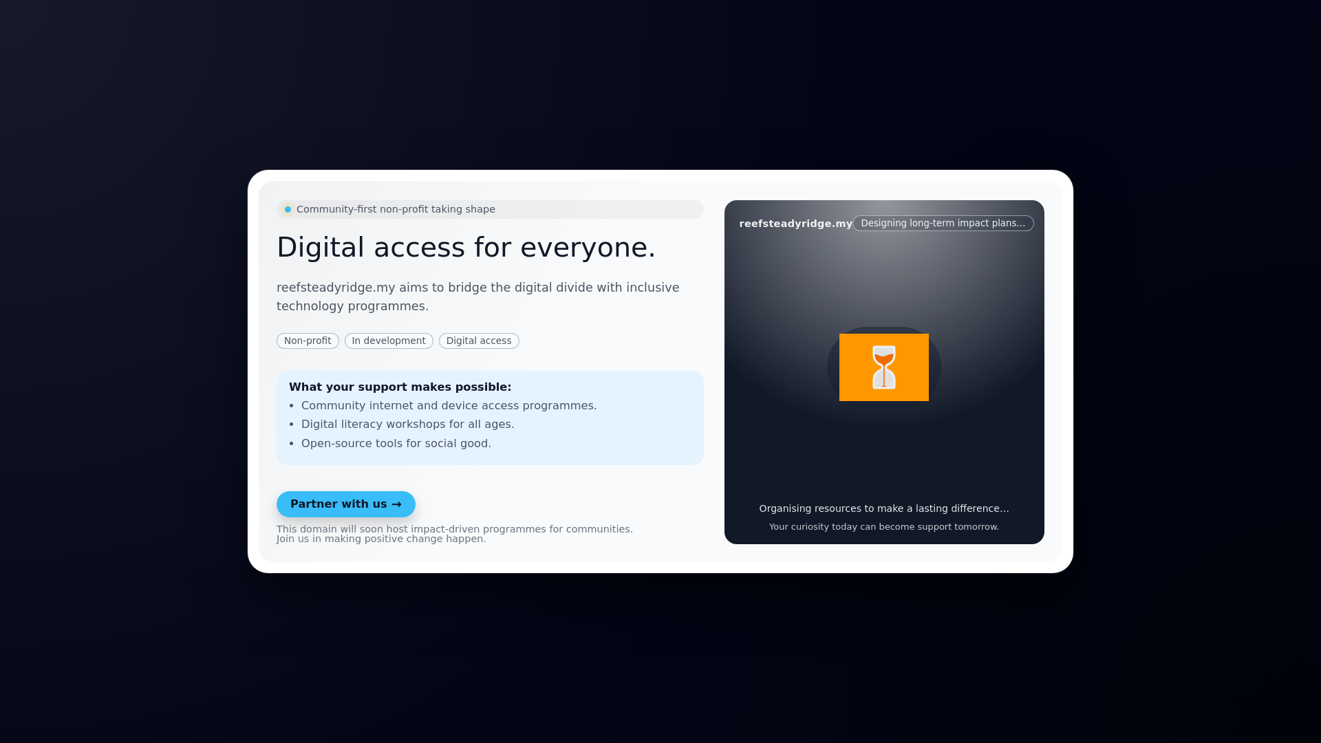 website screenshot of https://reefsteadyridge.my