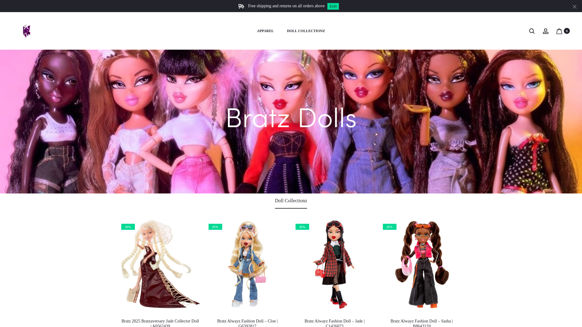 website screenshot of http://bratzusa.com/