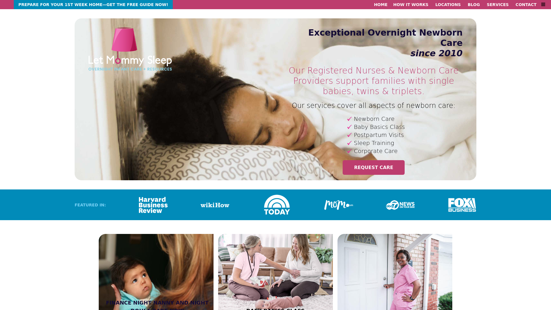 website screenshot of https://let-mommy-sleep-lljlu.sevalla.app