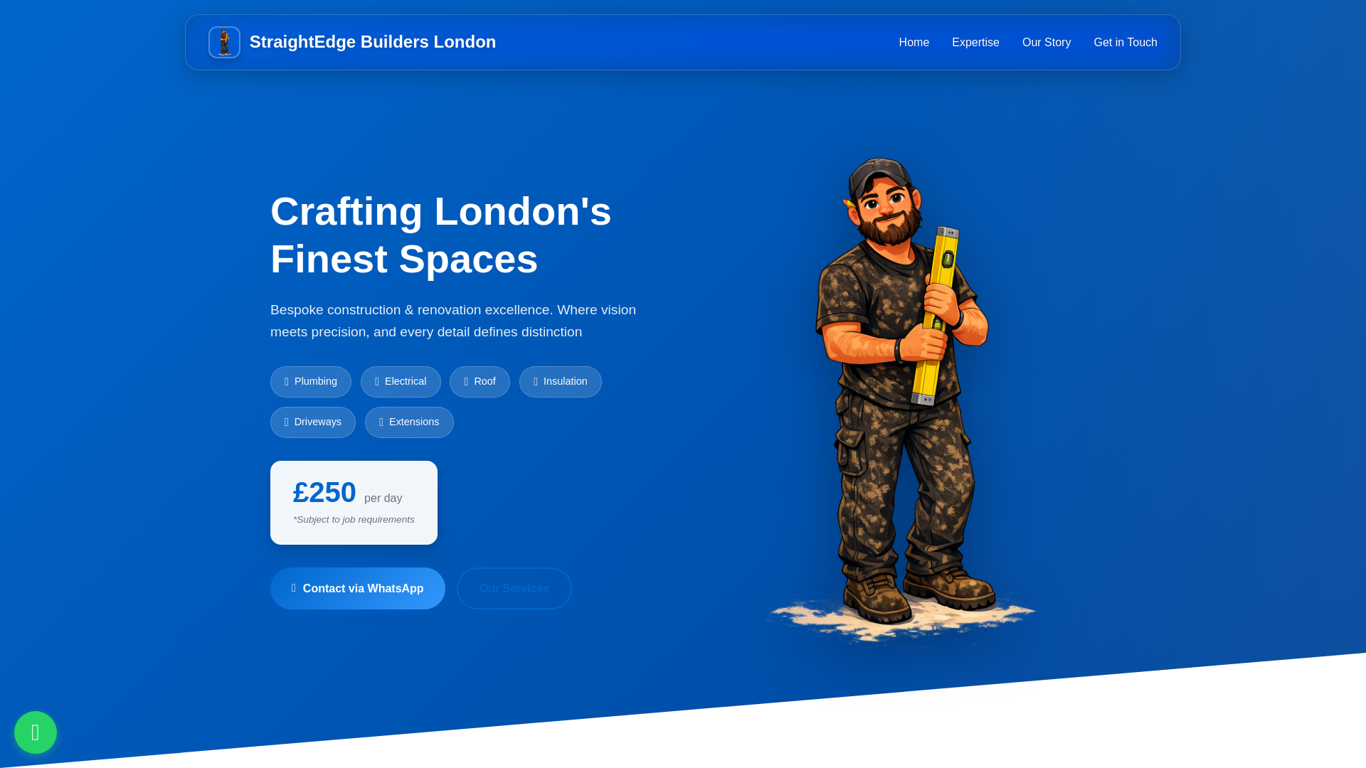 website screenshot of https://straightedgebuilders.co.uk