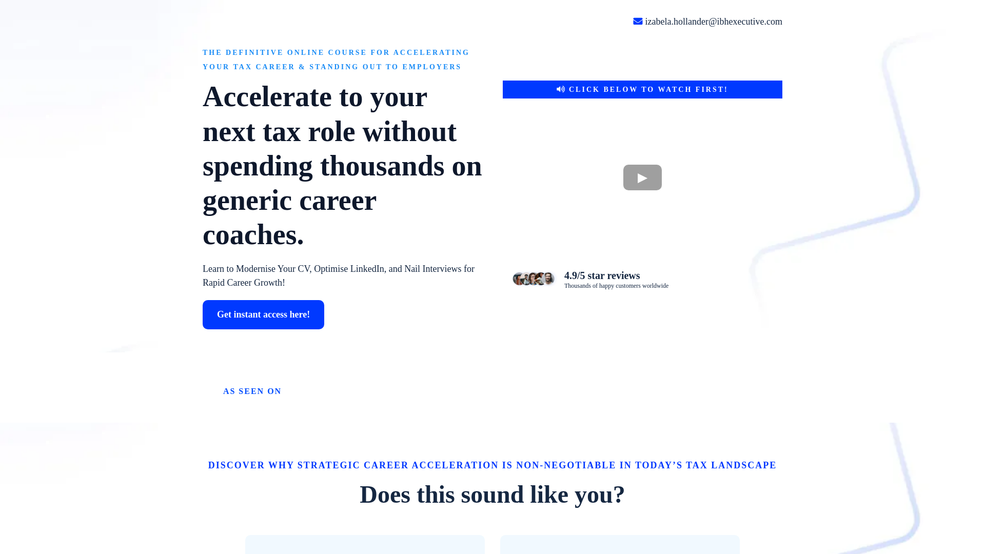 website screenshot of https://theheadhunterssignaturecourse.com