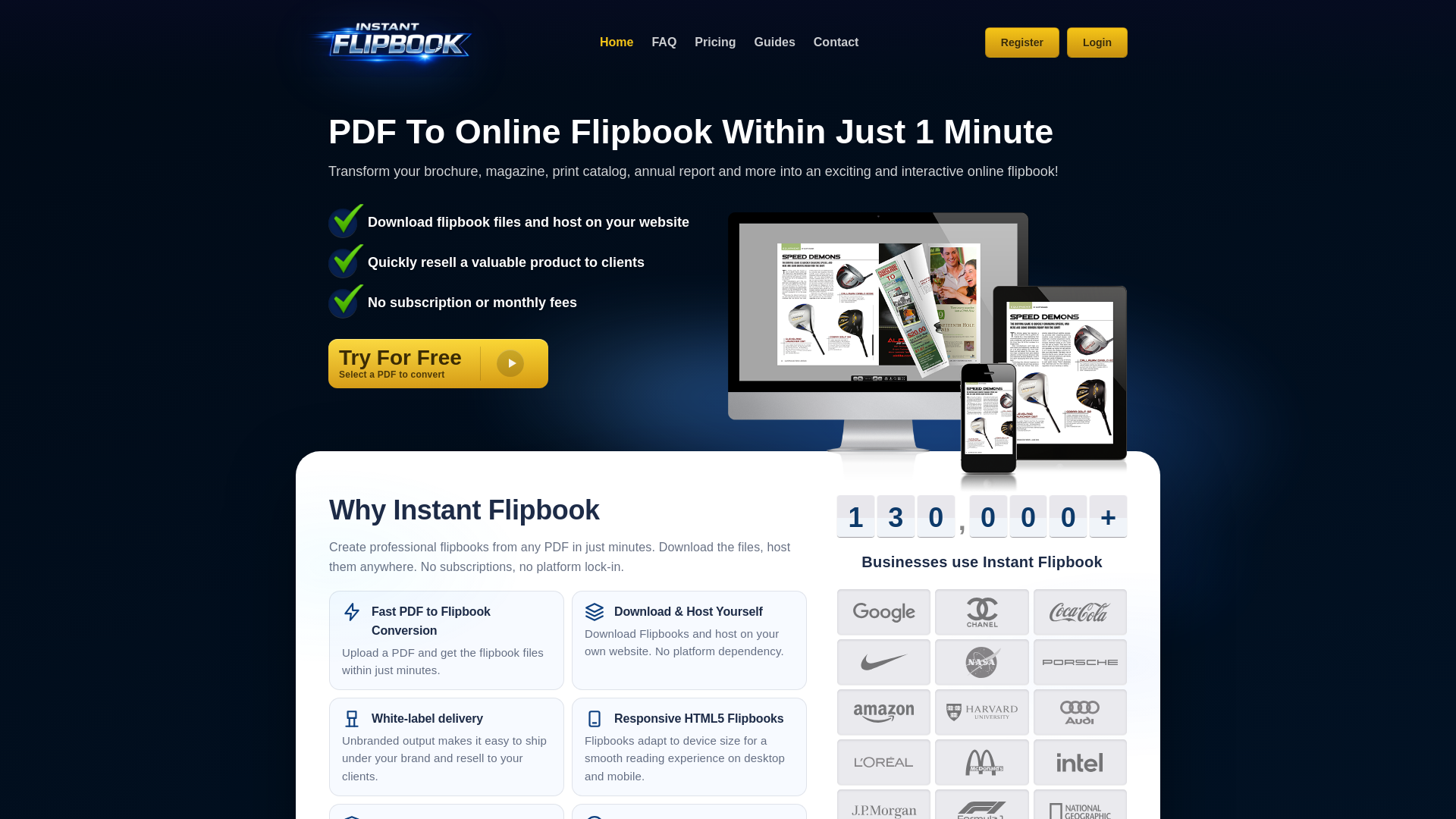 website screenshot of https://getinstantflipbook.com