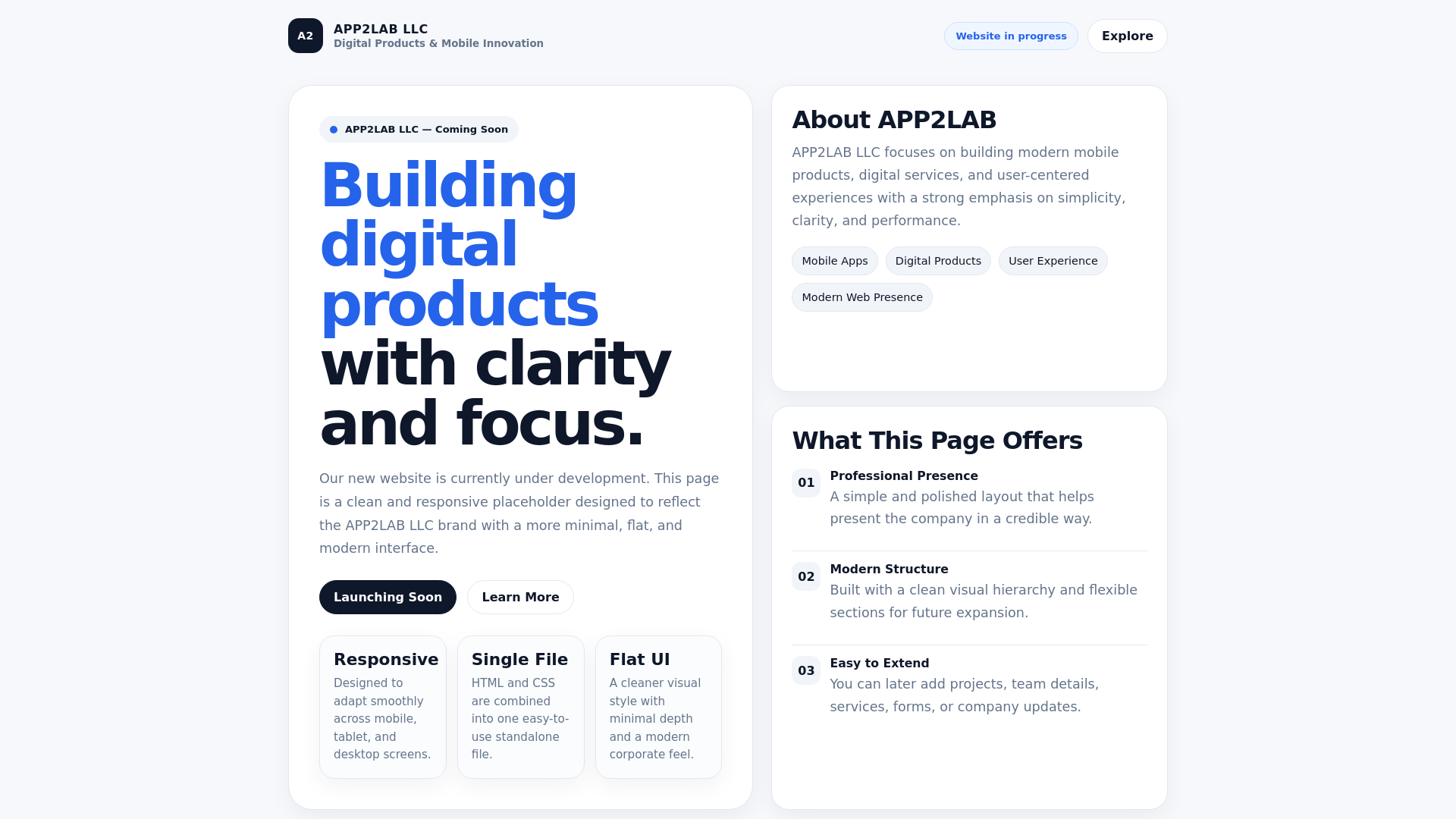 website screenshot of https://app2lab.com/