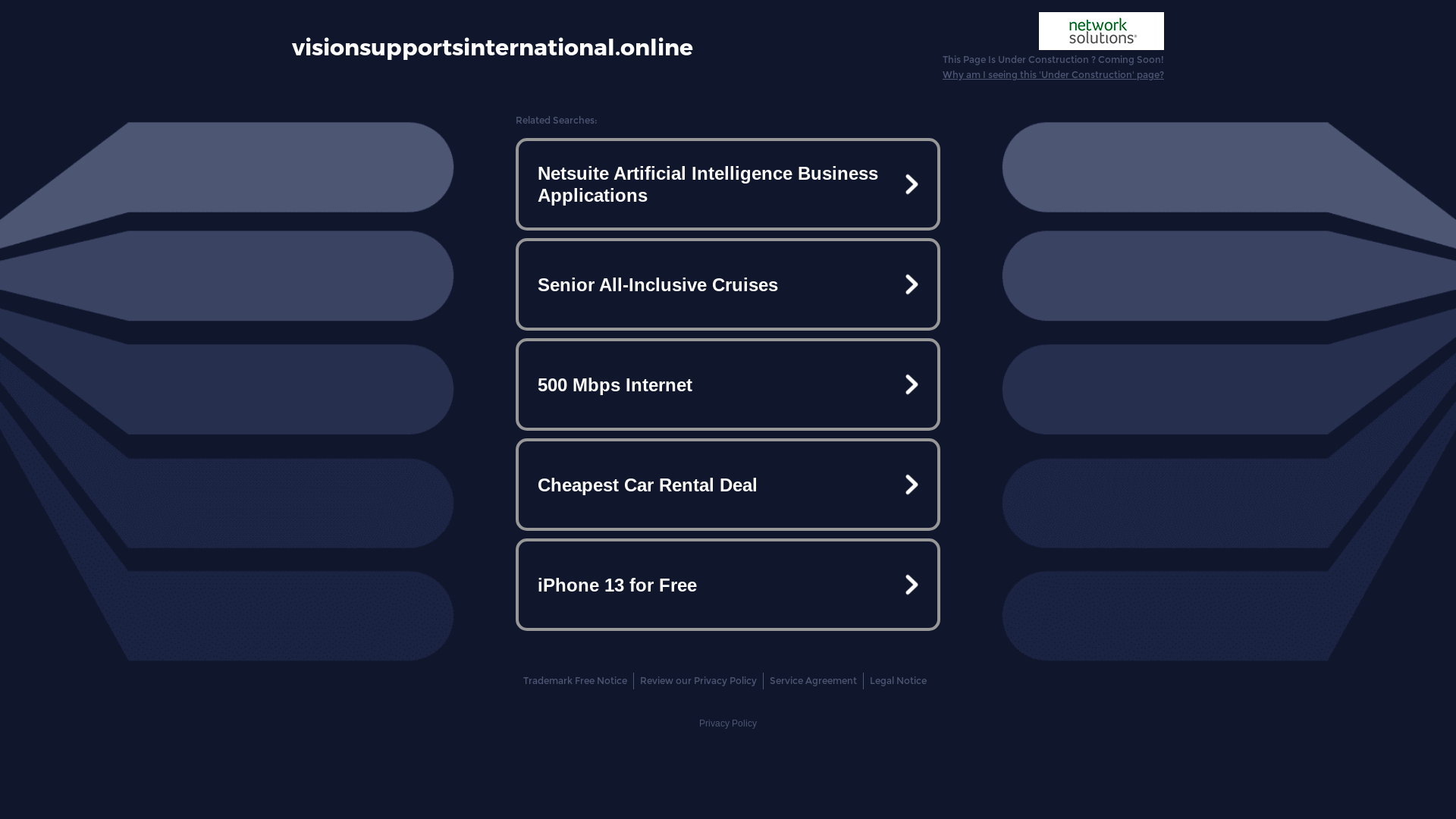 website screenshot of https://visionsupportsinternational.online/