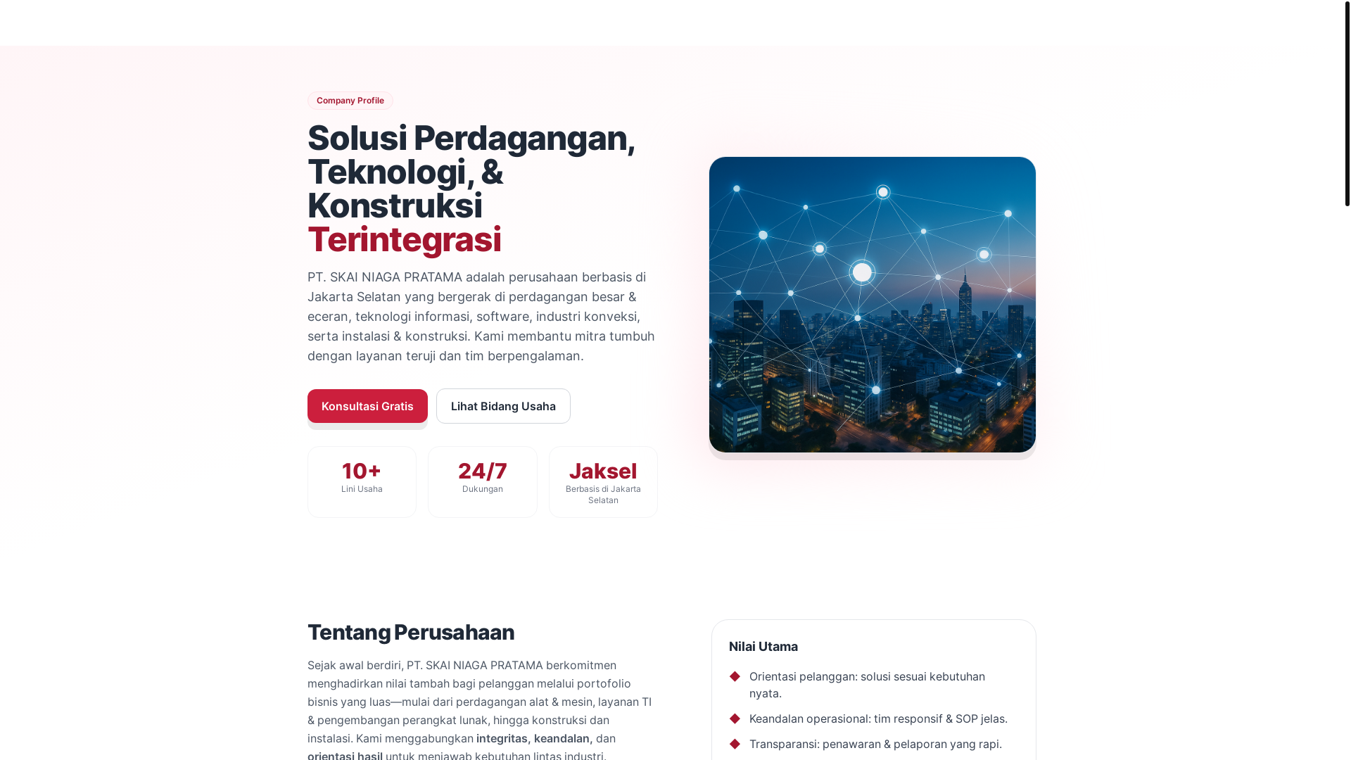 website screenshot of https://skainiagapratama.com/