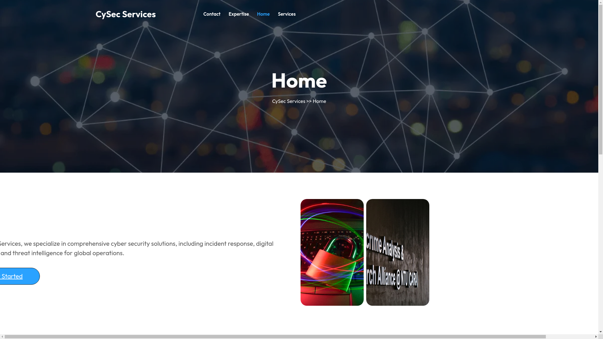 website screenshot of https://cysecservices.io/
