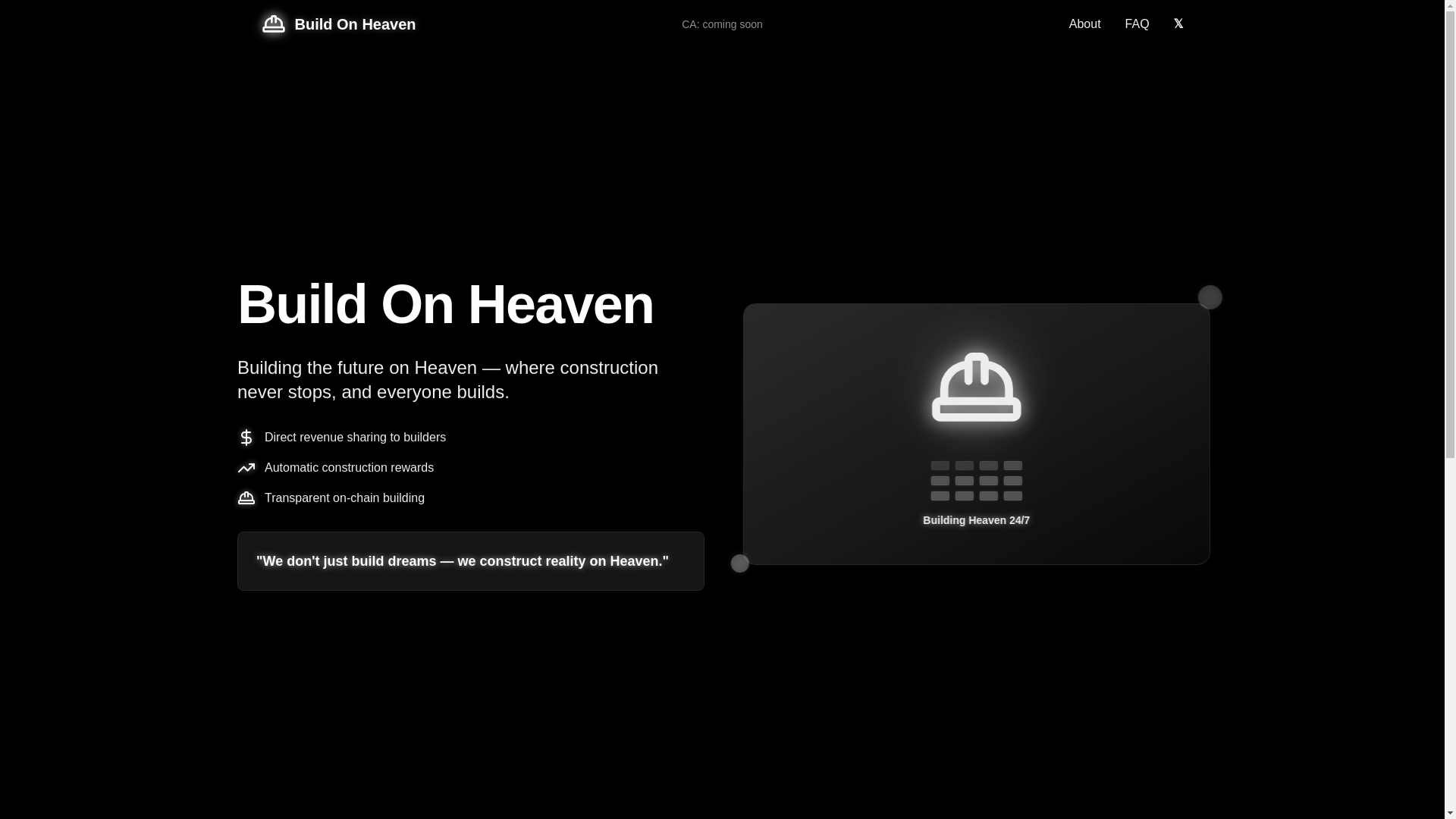 website screenshot of https://buildonheaven.lol/
