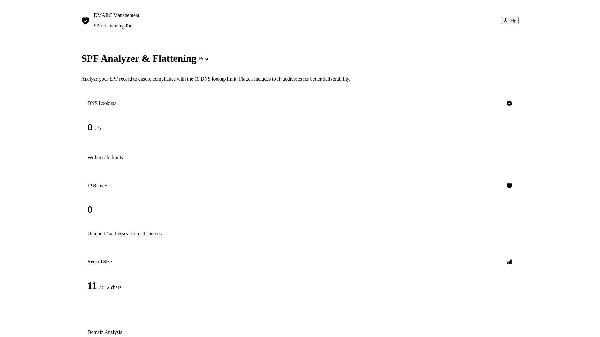website screenshot of https://dmarc-spf-flattening-demo.pages.dev/