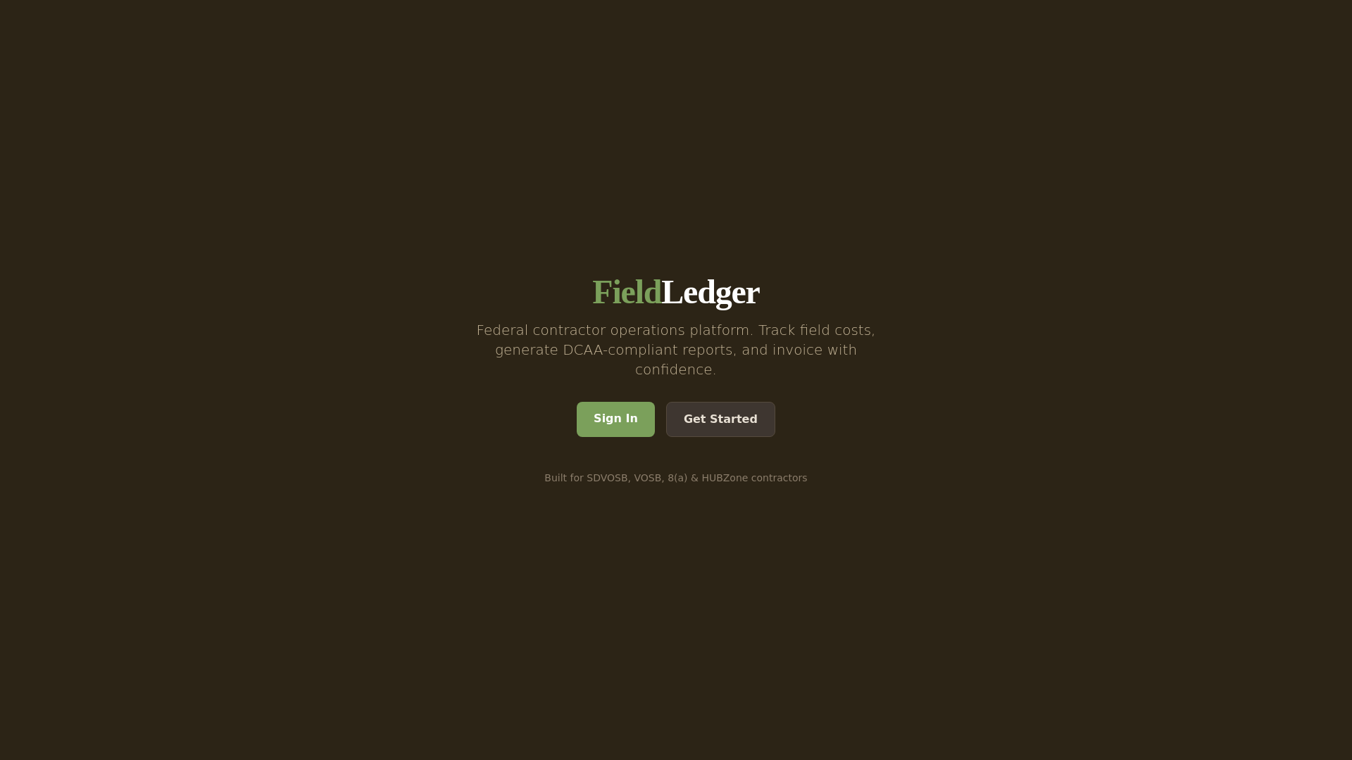 website screenshot of https://fieldledger.us/