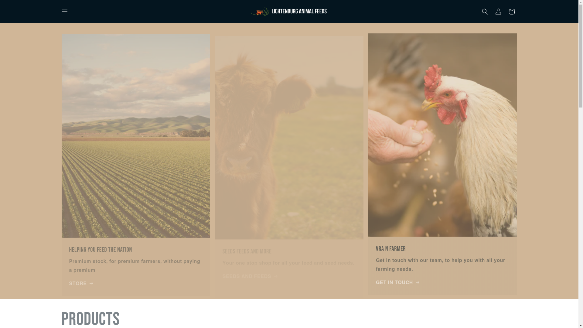 website screenshot of https://lichtenburganimalfeeds.co.za/