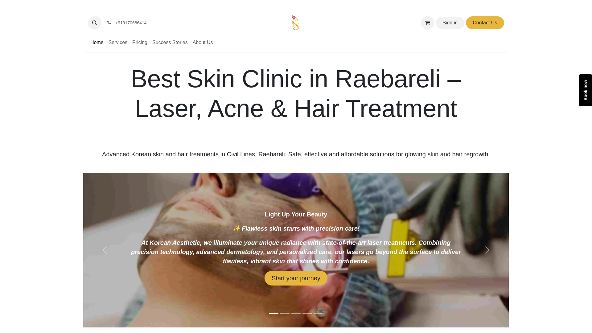 website screenshot of https://koreanskinclinic.org/