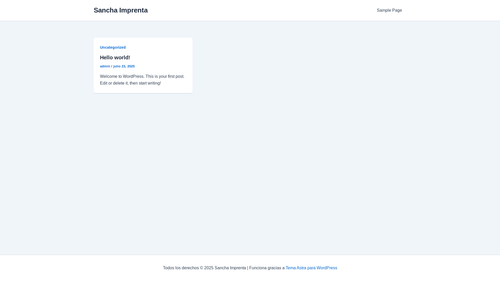 website screenshot of https://sanchaimprenta.com/