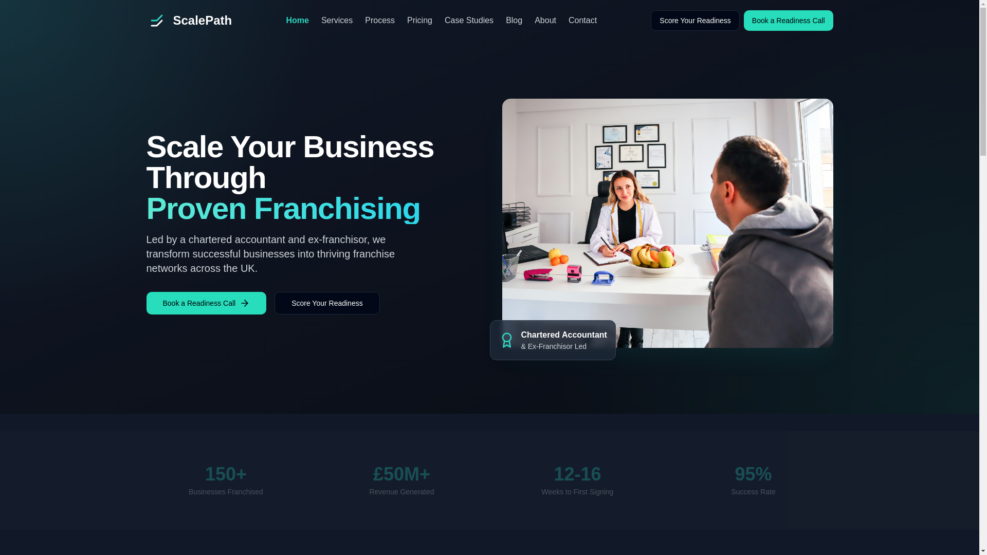 website screenshot of https://scalepathfranchising.com/
