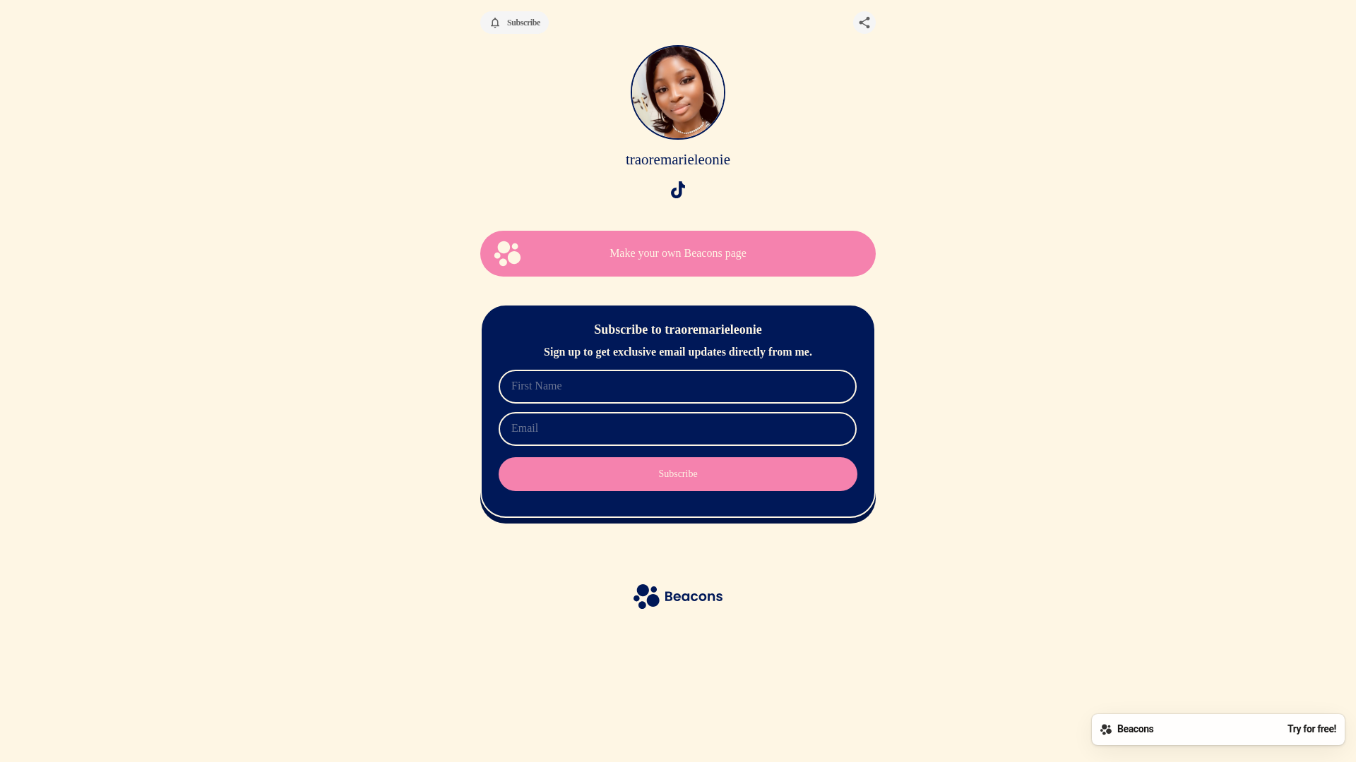 website screenshot of https://traoremarieleonie.com/