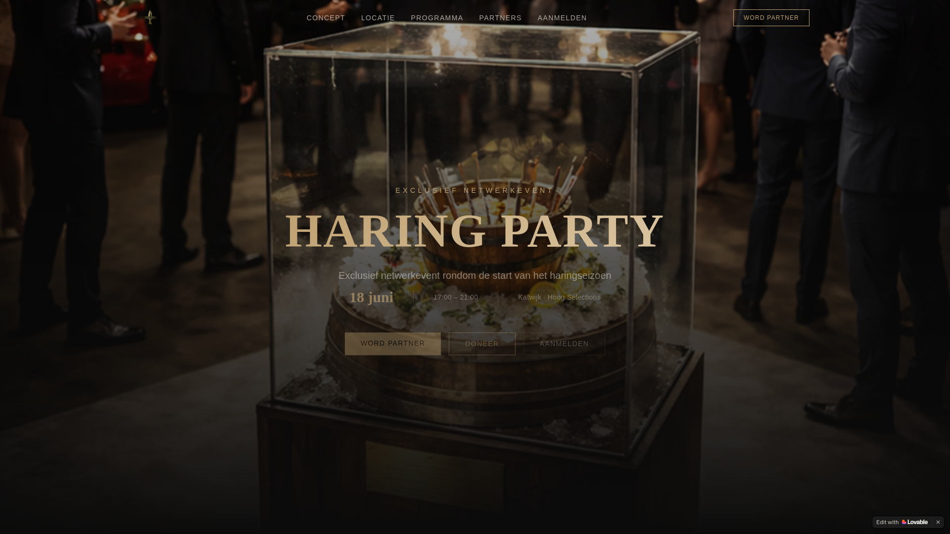website screenshot of https://haringparty.org/