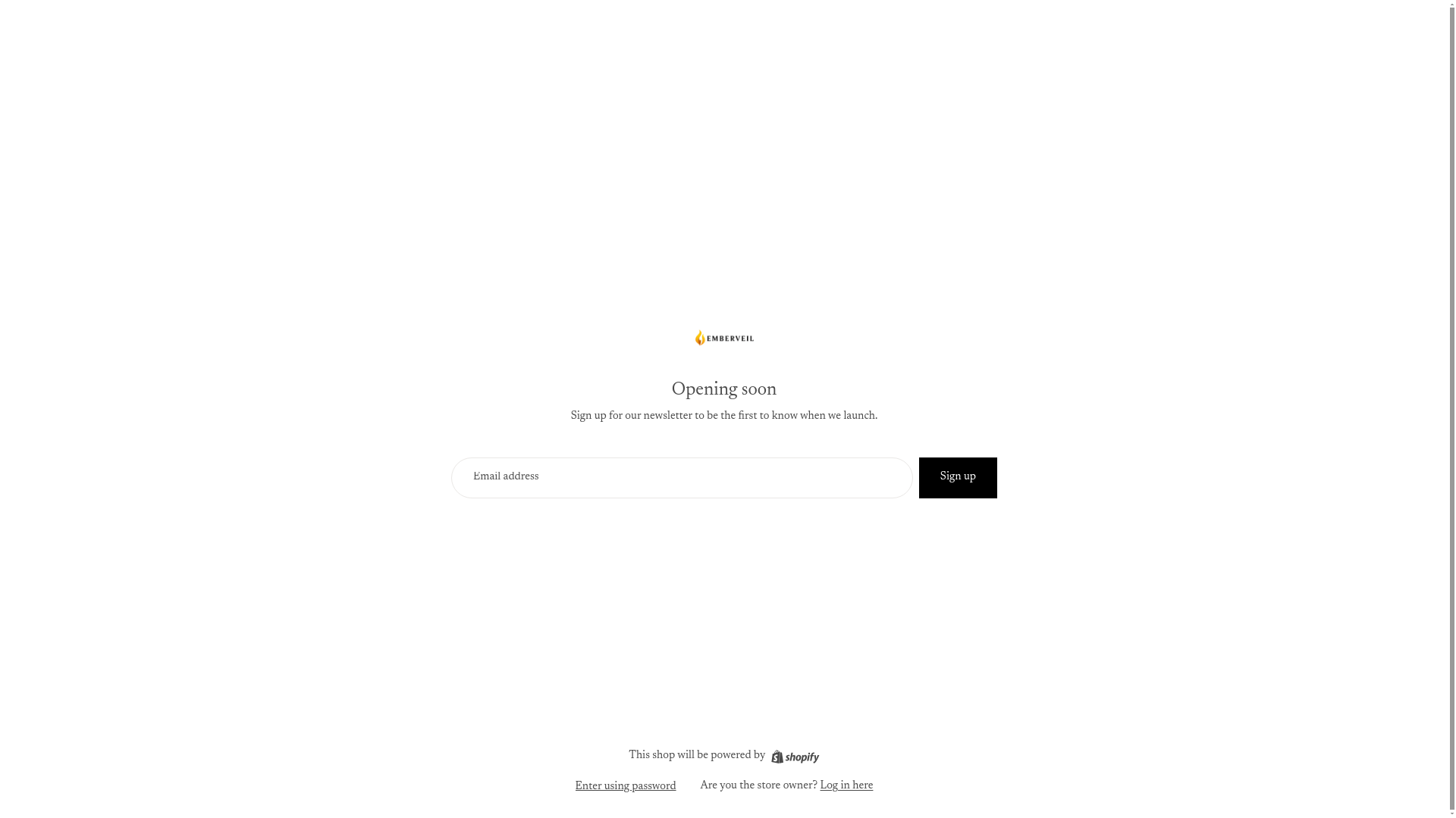 website screenshot of https://emberveil.store/