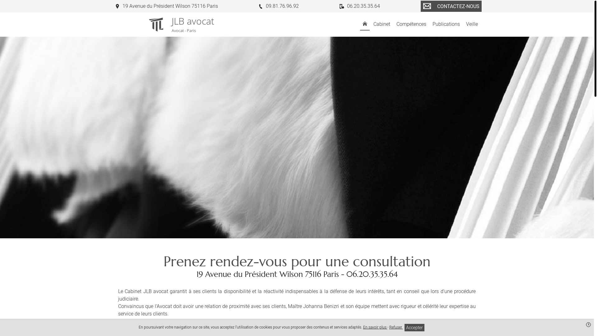 website screenshot of https://cabinet-jlbavocat.fr