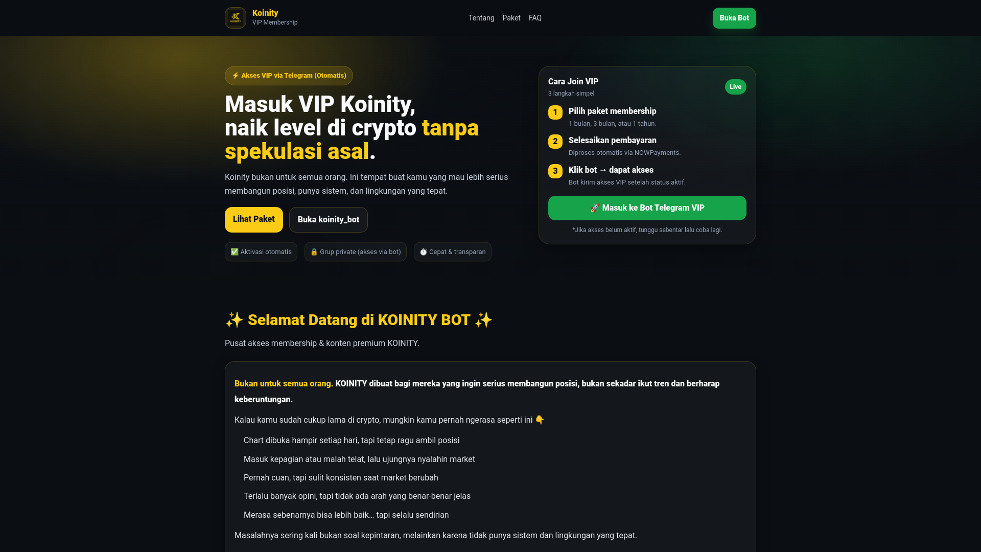 website screenshot of https://koinity.my.id/