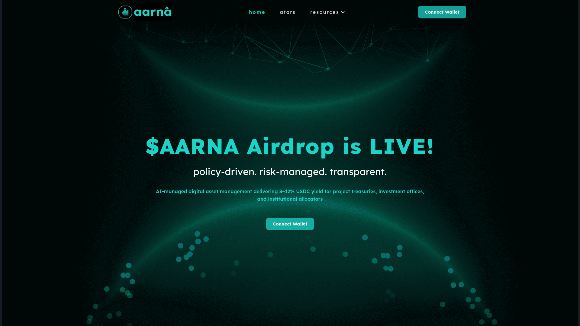 website screenshot of https://aarnaai.xyz/