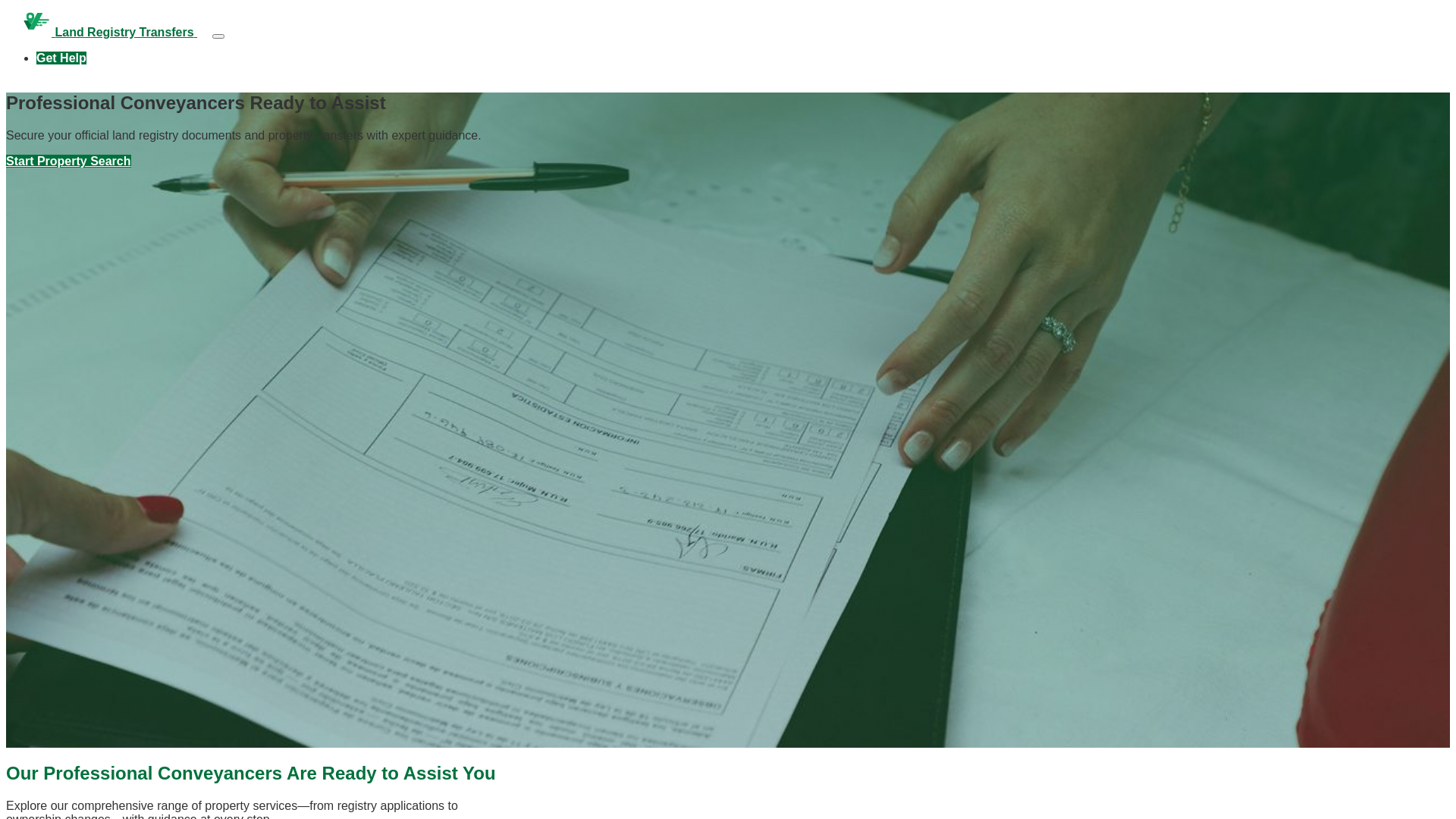 website screenshot of https://landregistrytransfers.com