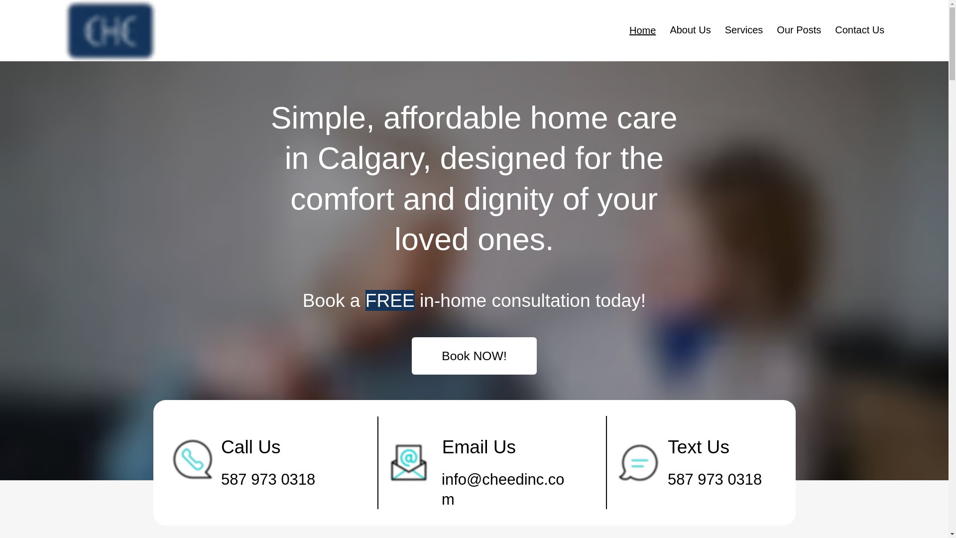 website screenshot of https://cheedhomecare.com/