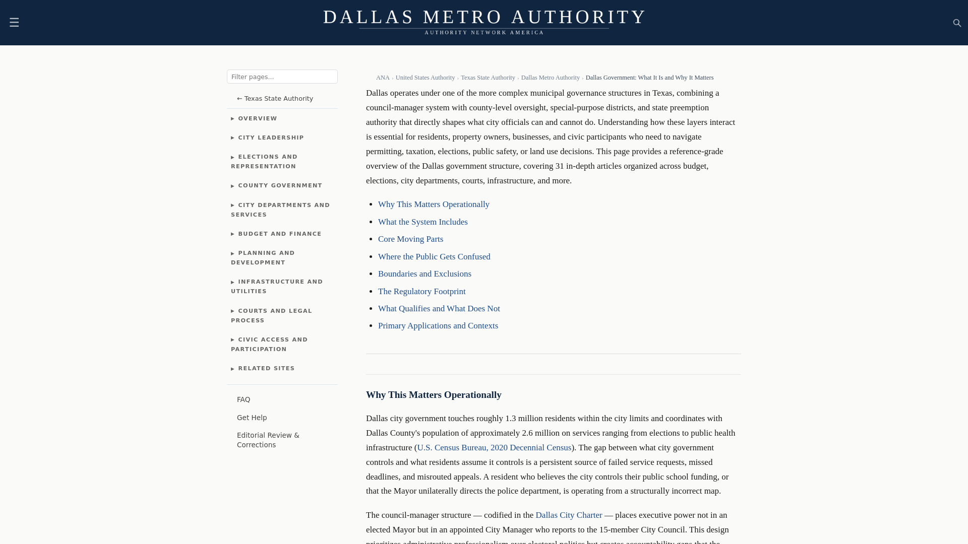 website screenshot of https://dallasmetroauthority.com/