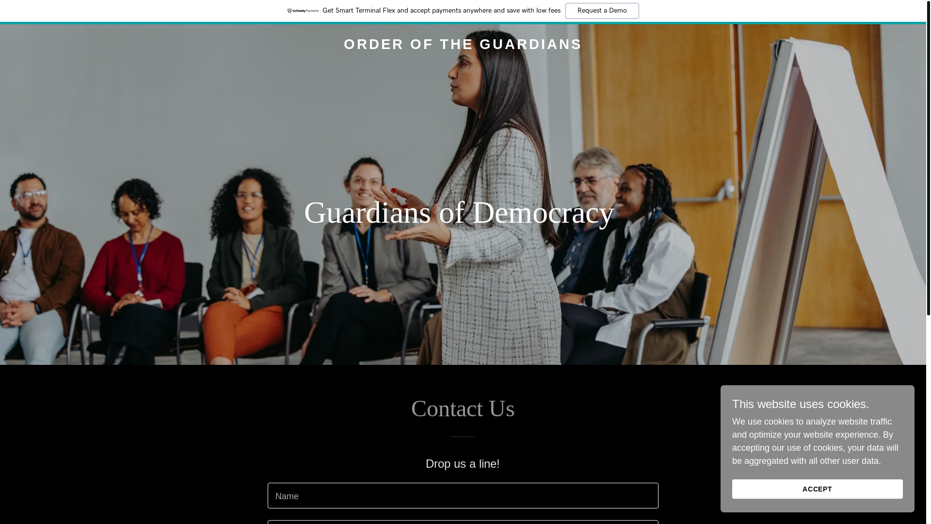 website screenshot of https://orderoftheguardians.org/