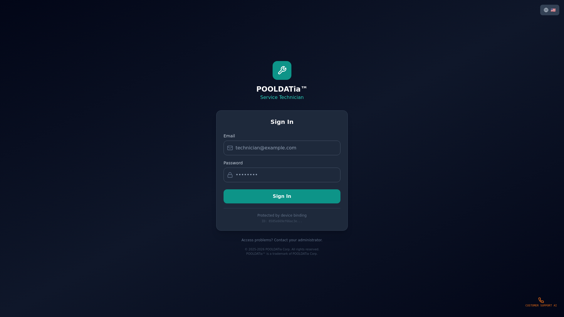 website screenshot of https://pooldatia-service.pages.dev/