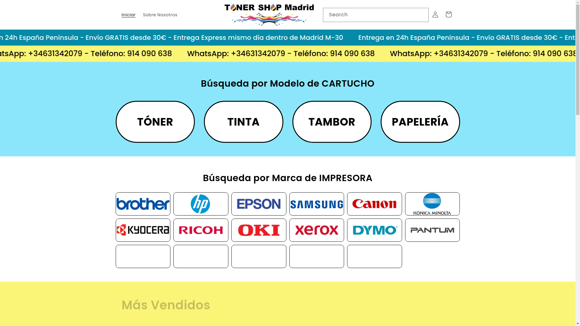 website screenshot of https://tonershop.es/