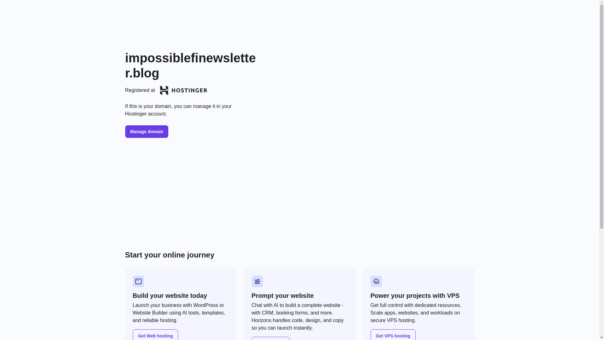 website screenshot of https://impossiblefinewsletter.blog/