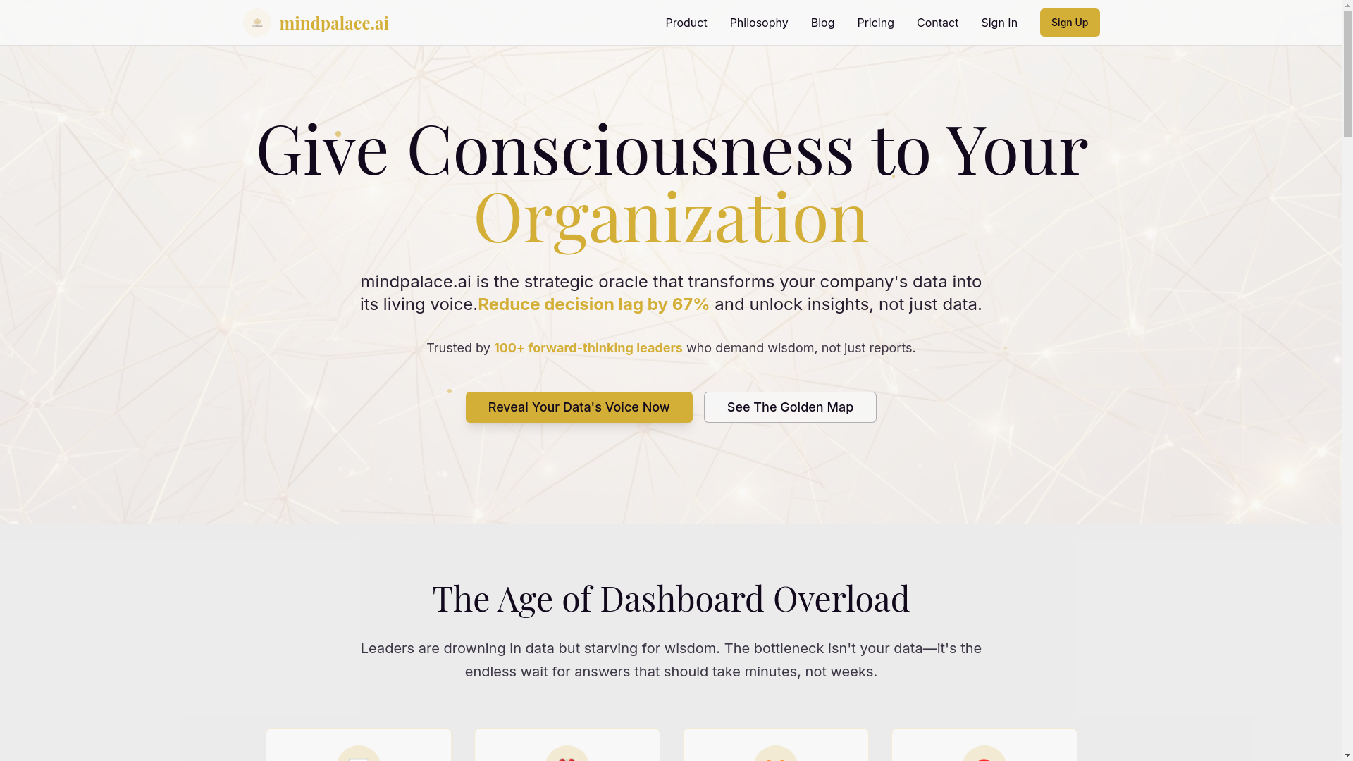 website screenshot of https://themindpalace.ai/