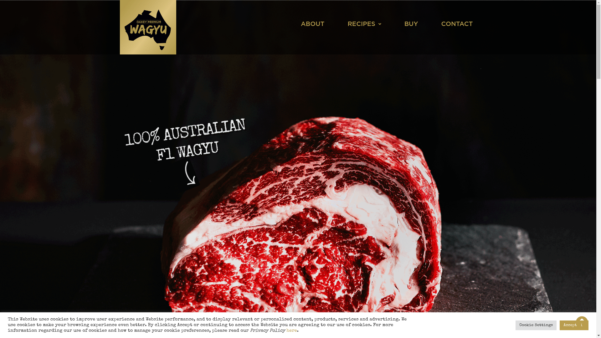 website screenshot of https://oakeypremiumwagyu.au/