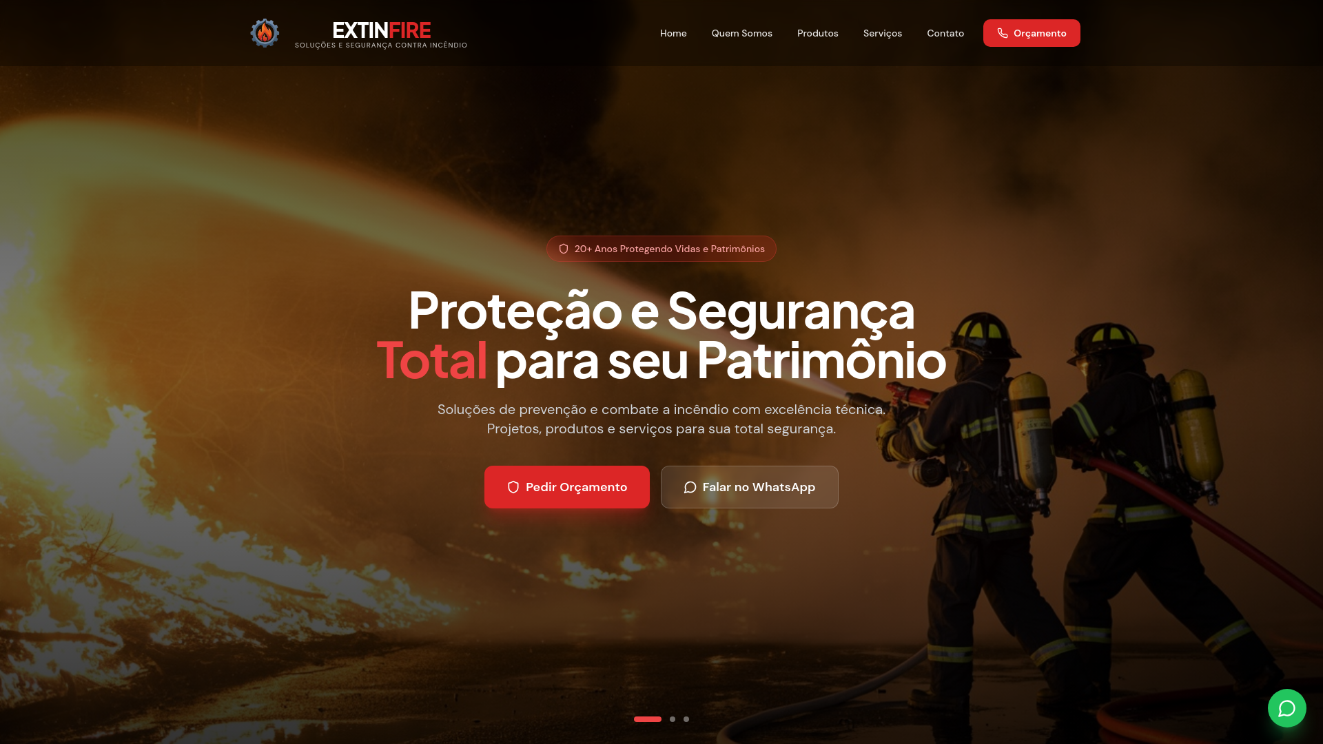 website screenshot of https://extinfirebrasil.com.br