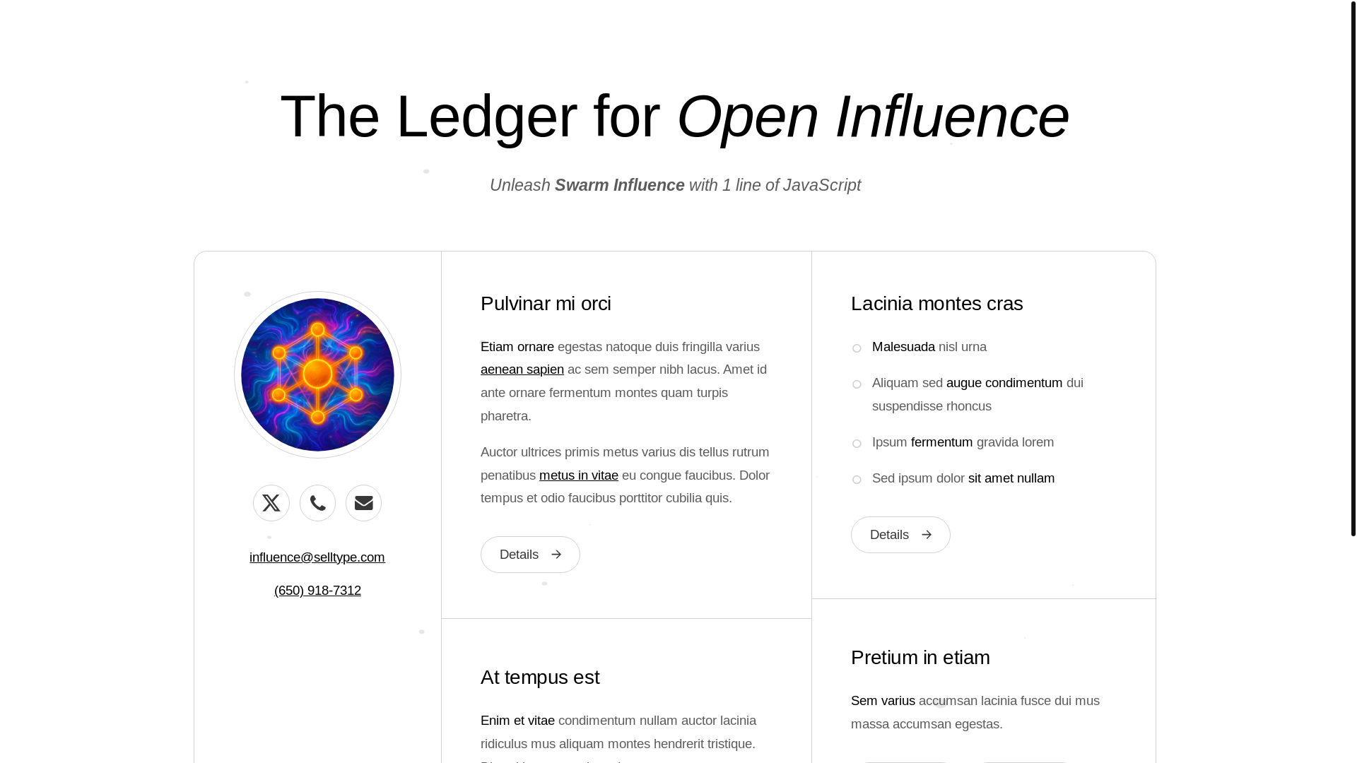website screenshot of https://internetofinfluence.com/