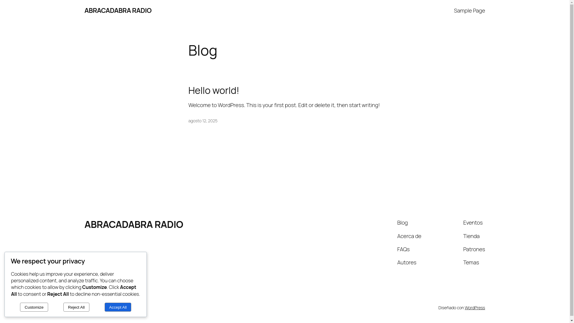 website screenshot of https://abracadabraradio.online/